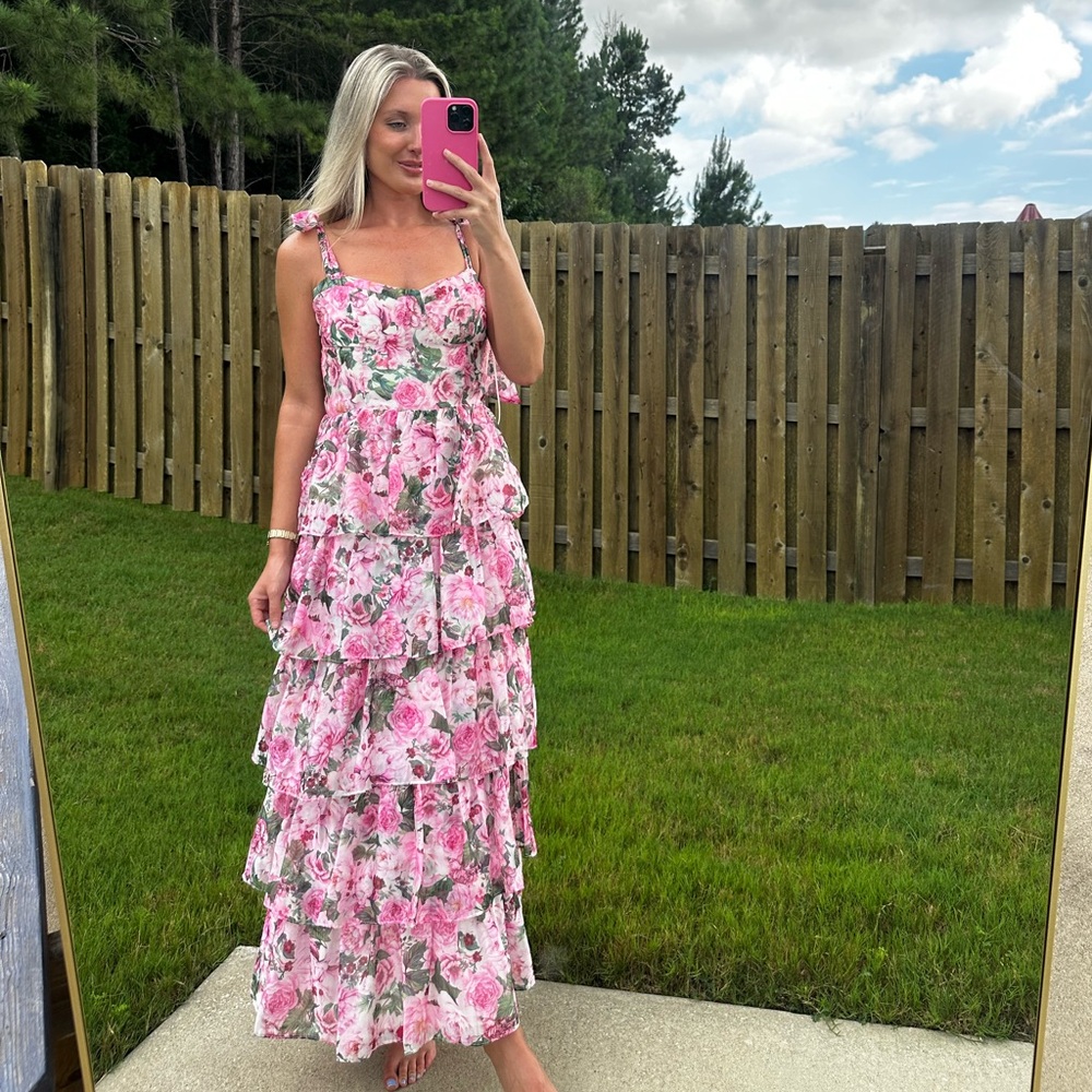 Floral Pink Maxi Dress